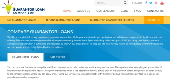 Guarantor Loan Comparison